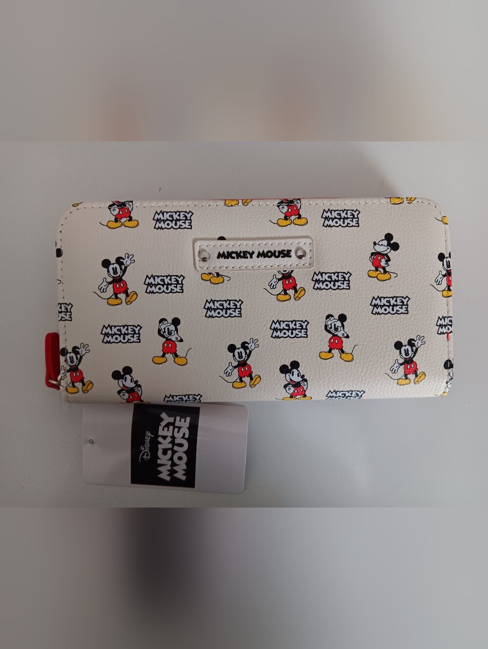 Disney Mickey Mouse Cream Allover Print Zip Around Wallet